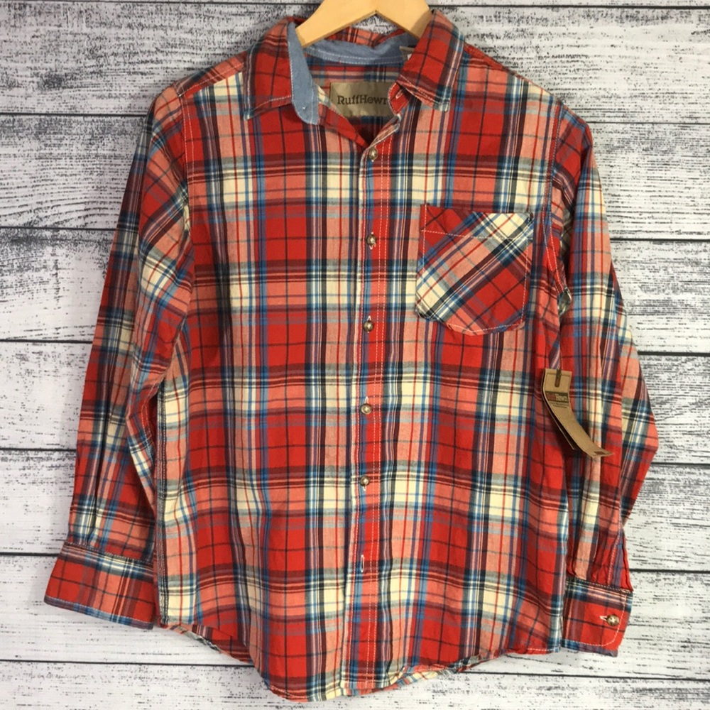 NWT-RUFF HEWN-Long Sleeve Button Down Shirt-Size M(10/12)